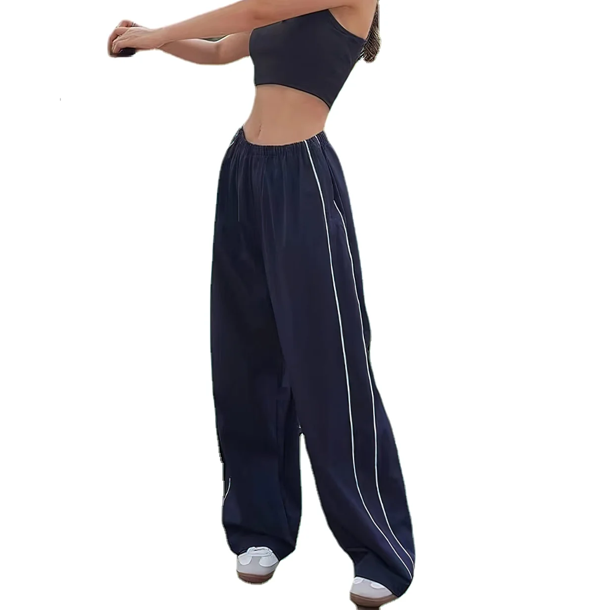 XPONNI Women's Baggy Y2K Parachute Pants